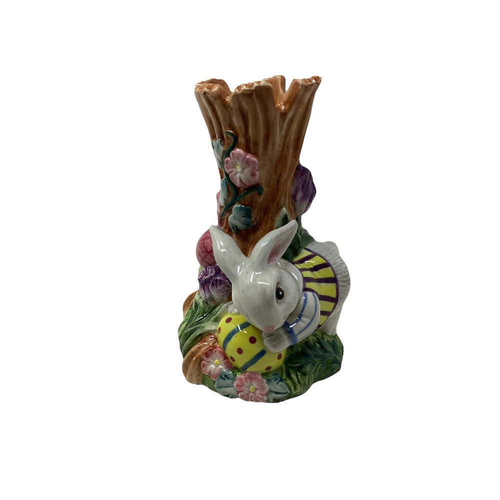 Fitz & Floyd "Busy Bunnies" 5.5" Bud Vase 1996 Collectible Easter